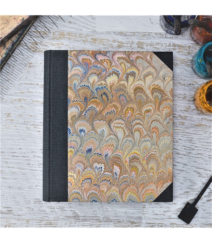 [Various Sizes] Beige Marbled Album with Canvas Spine