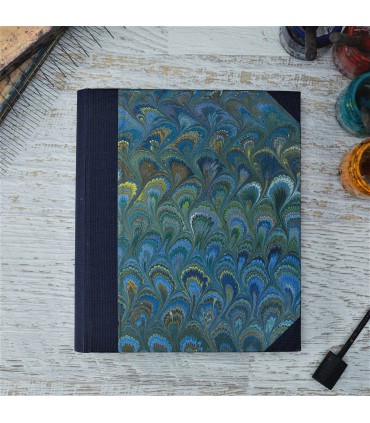 [Various Sizes] Marine Blue Marbled Album with Canvas Spine