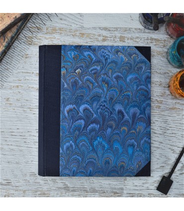 [Various Sizes] Royal Blue Marbled Album with Canvas Spine