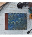 [Various Sizes] Marine Blue Marbled Album with Leather Spine
