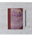 Purple Marble Address Book with Leather Spine