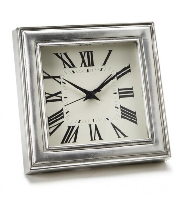 Italian Square Pewter Alarm Clock