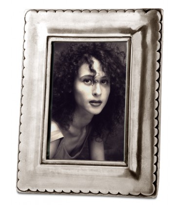 Italian Pewter Scallop Edge Photo Frame