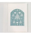 Hand Embossed Christmas card (light blue)
