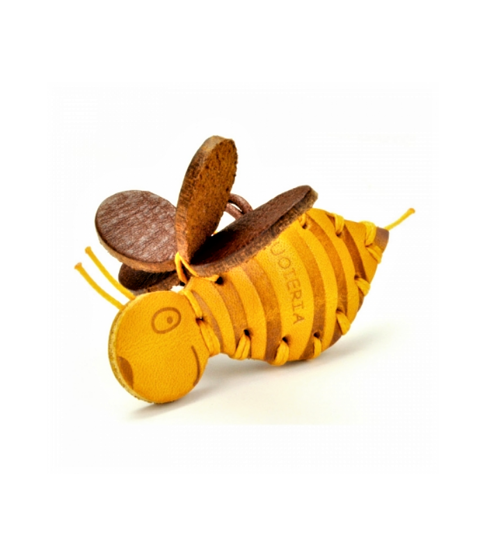 Bumble Bee Leather Key Ring