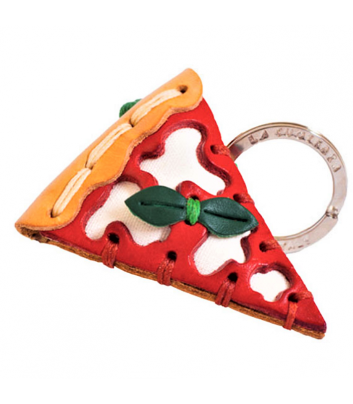 Pizza Leather Key Ring
