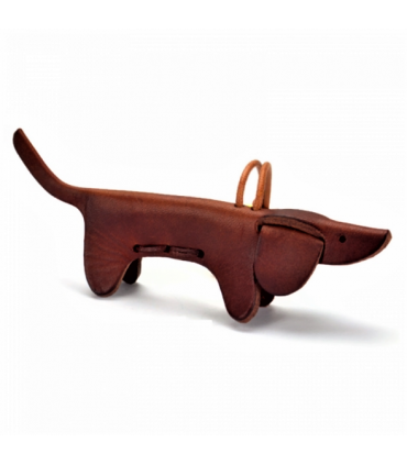 Sausage Dog Leather Key Ring