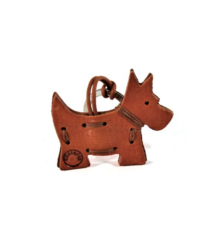 Scottish Dog Leather Key Ring
