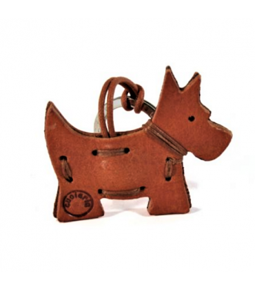 Scottish Dog Leather Key Ring