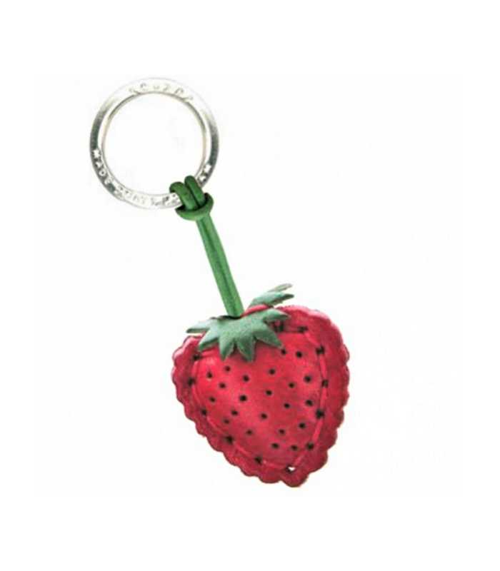 Strawberry Leather Key Ring