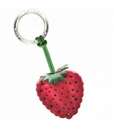 Strawberry Leather Key Ring