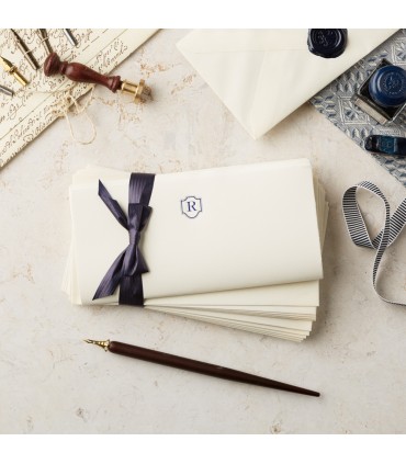 Deckle Edge Monogrammed Paper and Envelope