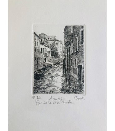Original Venice Etching - Rio de la dona onesta