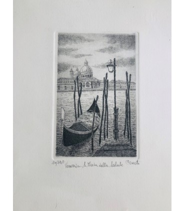 Original Venice Etching - Santa Maria della Salute
