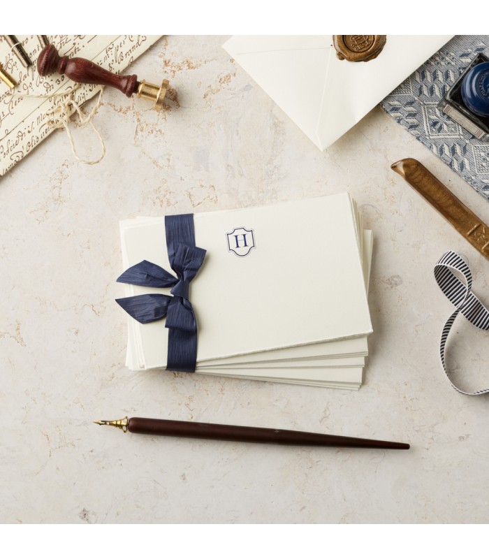 Deckle Edge Monogrammed Note Card and Envelope