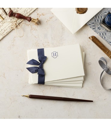 Deckle Edge Monogrammed Note Card and Envelope