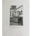Original Florence Etching - Ponte Vecchio (part)