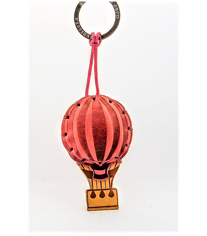 Hot Air Balloon Leather Key Ring