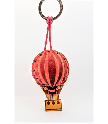 Hot Air Balloon Leather Key Ring