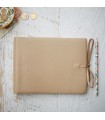 [Various Sizes] Beige Soft Leather Album with Tie