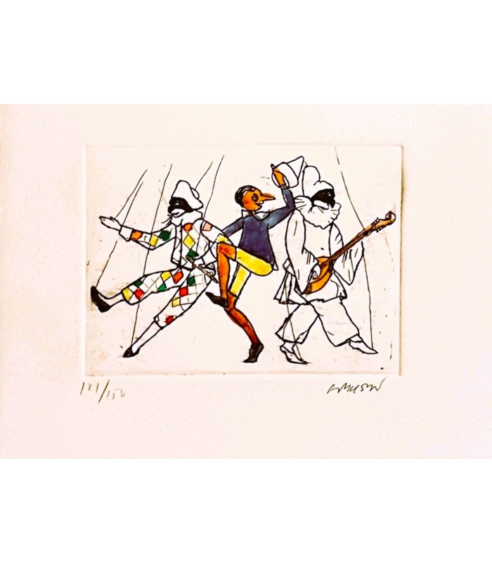 Original Pinocchio Etching Card & Envelope