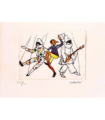 Original Pinocchio Etching Card & Envelope