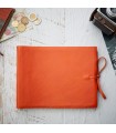 [Various Sizes] Orange Soft Leather Album with Tie