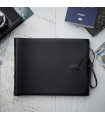 [Various Sizes] Black Soft Leather Album with Tie