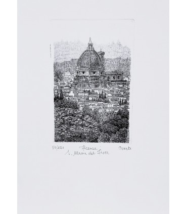 Original Florence Etching - Santa Maria del Fiore