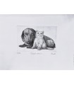Original Italian Etching - Little Friends