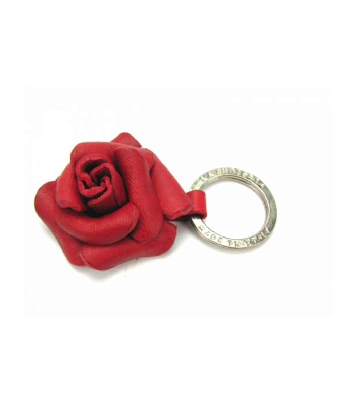 Rose Leather Key Ring