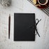 [Various Sizes] LINED Black Soft Leather Journal with Tie