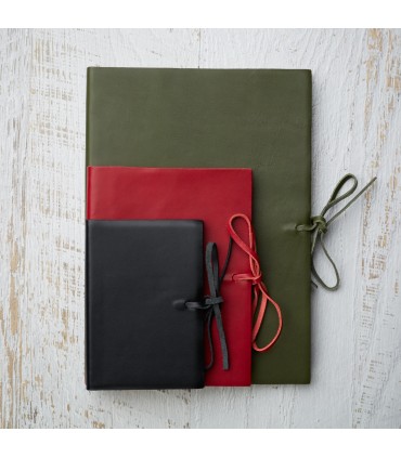 Green Soft Leather Journal with Tie [Lined & Various Sizes]