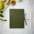 [Various Sizes] LINED Green Soft Leather Journal with Tie
