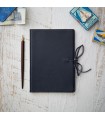 [Various Sizes] LINED Blue Soft Leather Journal with Tie
