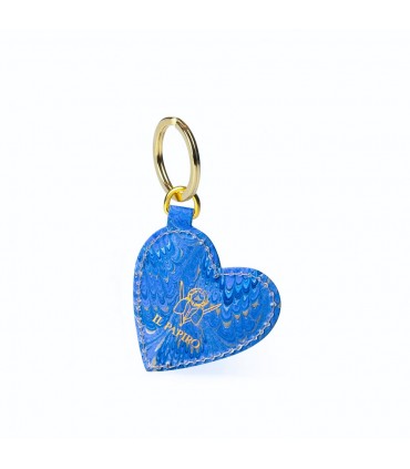 Marbled Cotton Paper Heart Key Ring