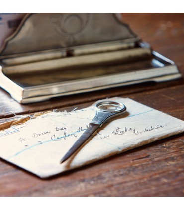 Italian Pewter Letter Opener w Magnifying Glass