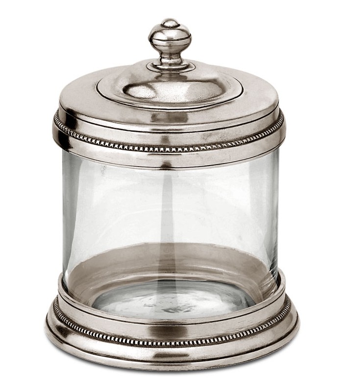 Italian Pewter & Glass Canister