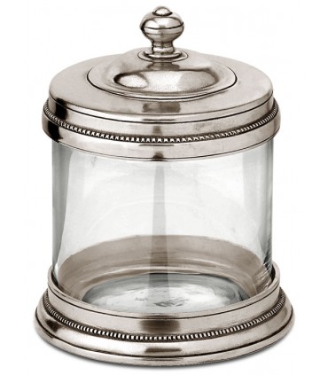 Italian Pewter & Glass Canister