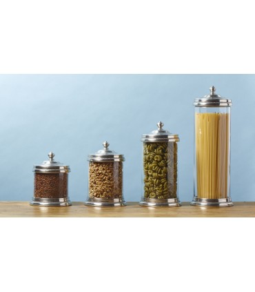 Italian Pewter & Glass Canister