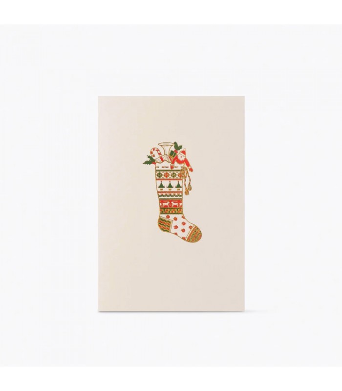 Hand Embossed Christmas Stocking Card