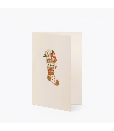Hand Embossed Christmas Stocking Card