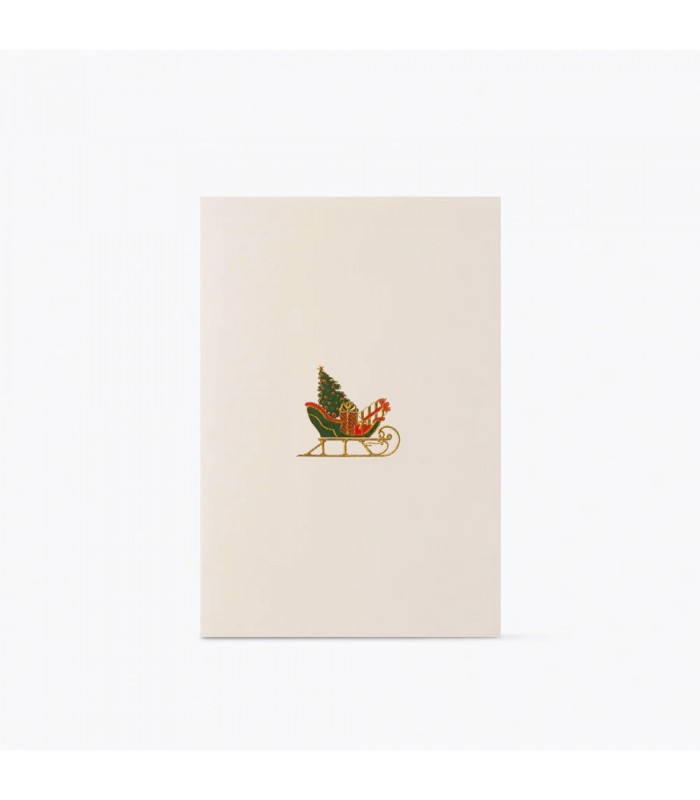 Hand Embossed Christmas Sleigh Card