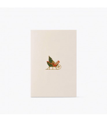 Hand Embossed Christmas Sleigh Card