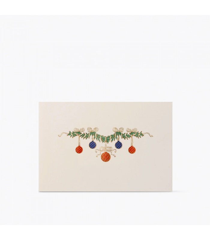 Hand Embossed Christmas Garland Card