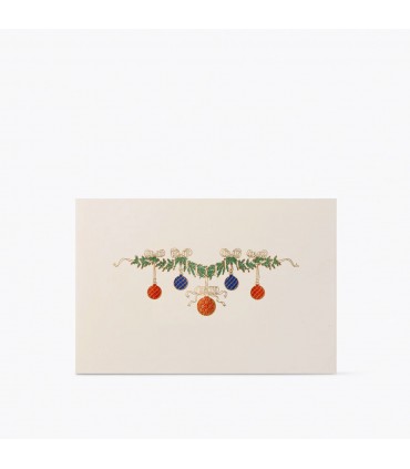 Hand Embossed Christmas Garland Card