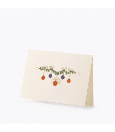 Hand Embossed Christmas Garland Card