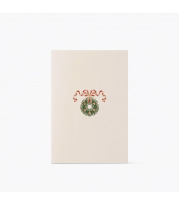 Hand Embossed Christmas Wreath (small) Card