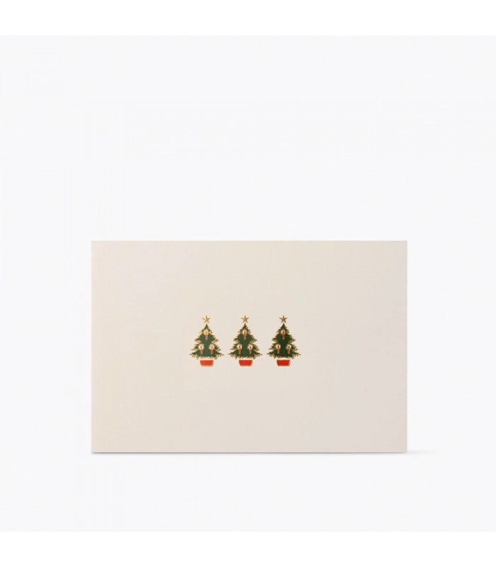Hand Embossed Christmas Trees Card