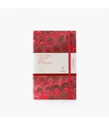Red Marble Journal with Elastic [Lined-Various Sizes]